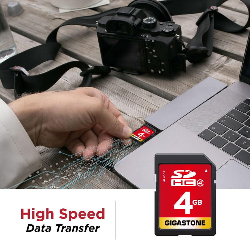 Gigastone 4GB SD Card 2 Pack SDHC Class 4 Memory Card for Photo Video Music Voice File DSLR Camera DSC Camcorder Recorder Playback PC Mac POS 2pcs in Pack (Pack of 2), with 2 Mini Cases SD 4GB 2-Pack
