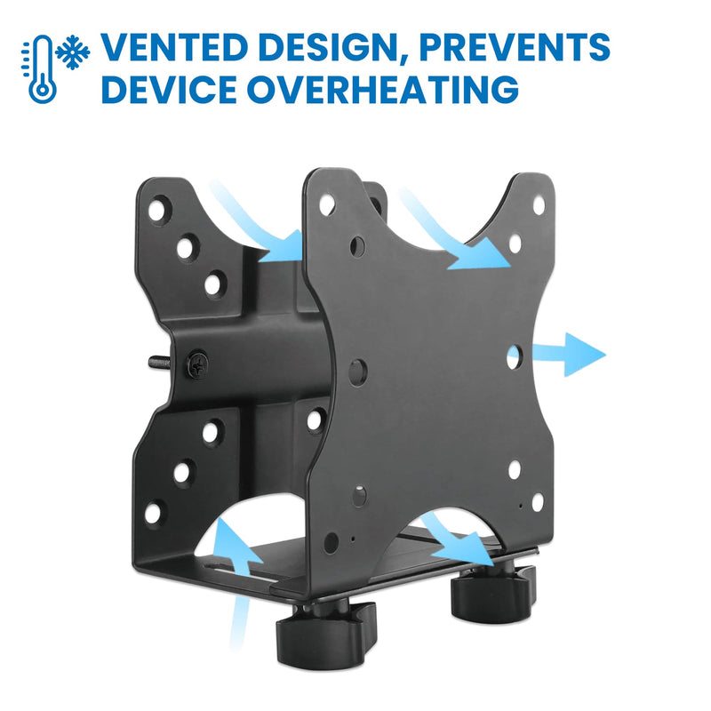 Mount-It! Adjustable Thin Client Mini PC Mount – Under Desk, Wall, Pole, or VESA Monitor Stand – Fits Mac mini, Small CPUs, Thin Clients, Docking Stations – Holds 11 lbs 0.67” - 2.8”