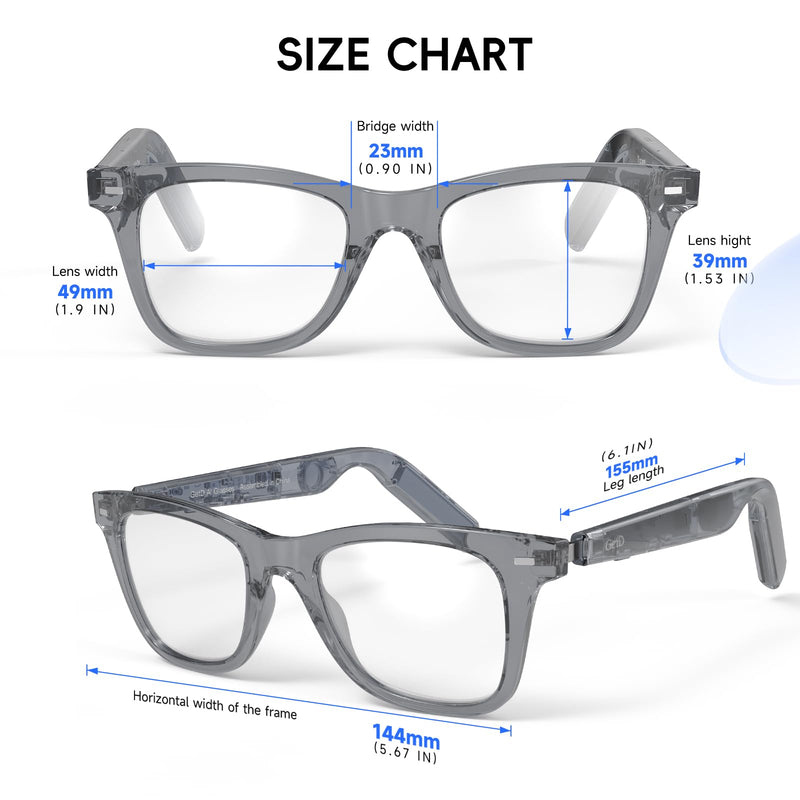 GetD AI Glasses, Smart Glasses Powered by ChatGPT, Real-Time AI Translation | Anti-blue light lens, AI translation in 145 languages, Hands‑free calls, Immersive audio, Holds AI conversations