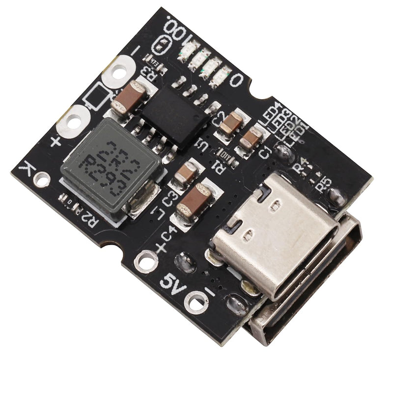 Heevhas 5V 2A Type-C USB Boost Step-Up Power Supply Module High Precision Lithium Battery Charging Protection Converter Boost Integrated Discharge Module (Pack of 3)