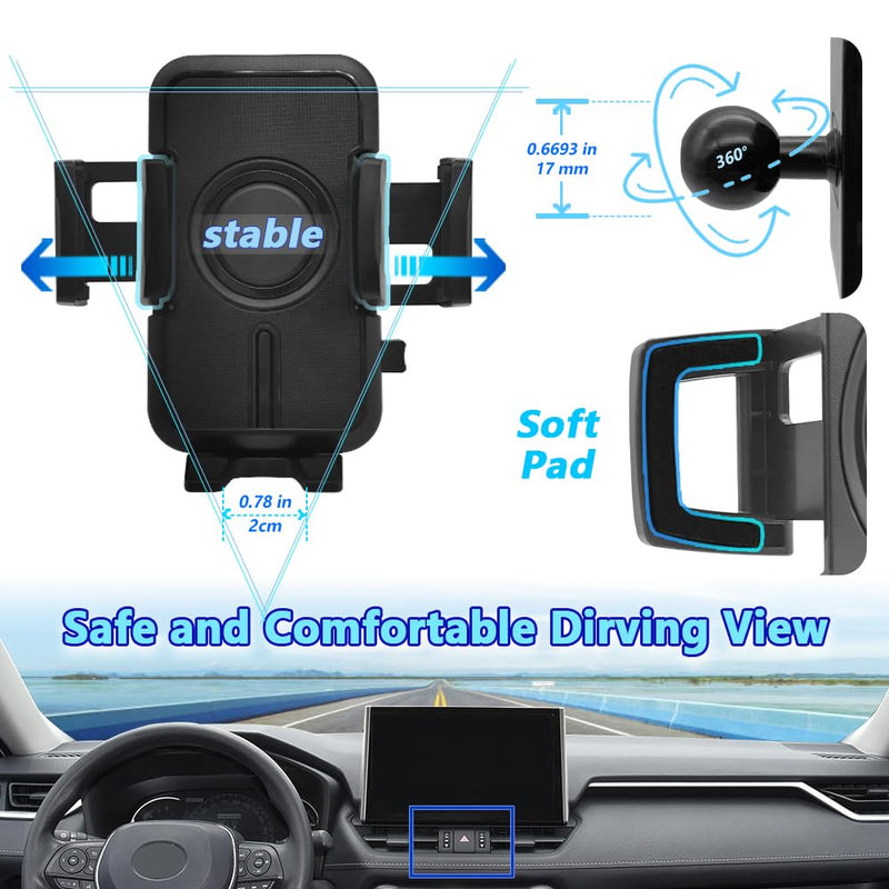 WAAPAK Car Phone Holder Mount 2019-2025 Toyota RAV4 Auto Accessories Interior Decoration Smartphone Thick Case Cradles Navigation Bracket iPhone