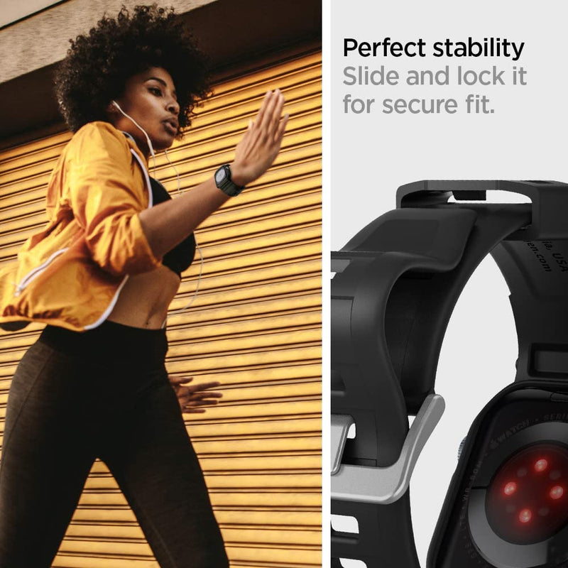 Spigen RA Pro Designed for Apple Watch Case with Band 45mm/44mm and AirPods Pro 2nd Generation Case - Black