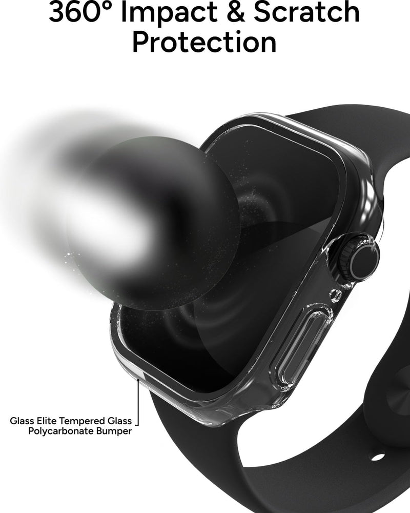 ZAGG Glass 360 Screen Protector for Apple Watch Series 11/10, Watch Size: 46mm, Integrated Bumper, 5X Stronger Impact Protection, Scratch-Resistant, Eco-Friendly Materials Apple Watch 10 46mm