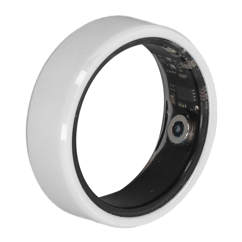 Health Tracker Smart Ring, White Ceramic IP68 Waterproof Pedometer Sleep Monitoring Rechargeable Ring with 7 Days Battery Life for Android iOS Users No. 9
