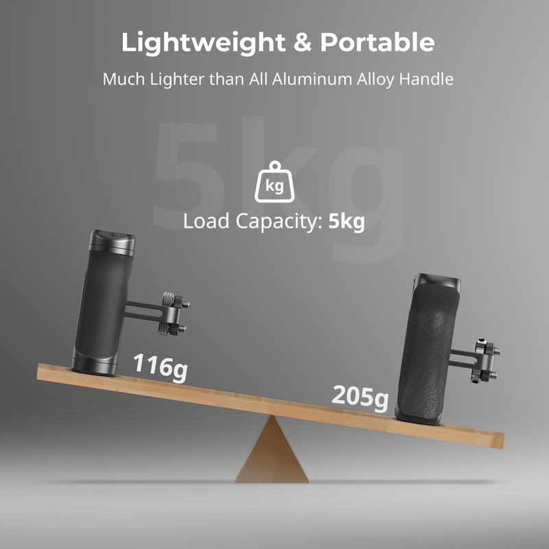 SmallRig Mini Side Handle for 1/4"-20 Threaded Holes, Camera Cage Handle for Left or Right Hand, Up and Down Adjustable, with Built-in Cold Shoe & Threaded Hole - 4755 Mini Screw Side Handle