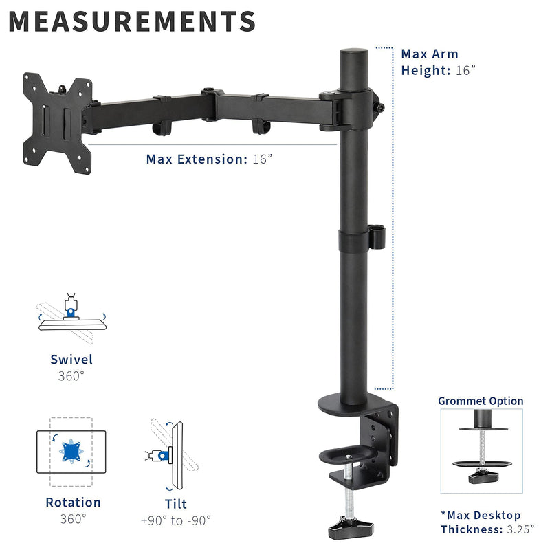 VIVO Quick Attach VESA Adapter Designed for HP Models 27er, 27es, 27ea, 25er, 25es, 24ea, 23er, 23es, 22er, 22es, 22f, 23f, 24f, 25f, and 27f with Single Monitor Desk Mount for Screens up to 22 lbs