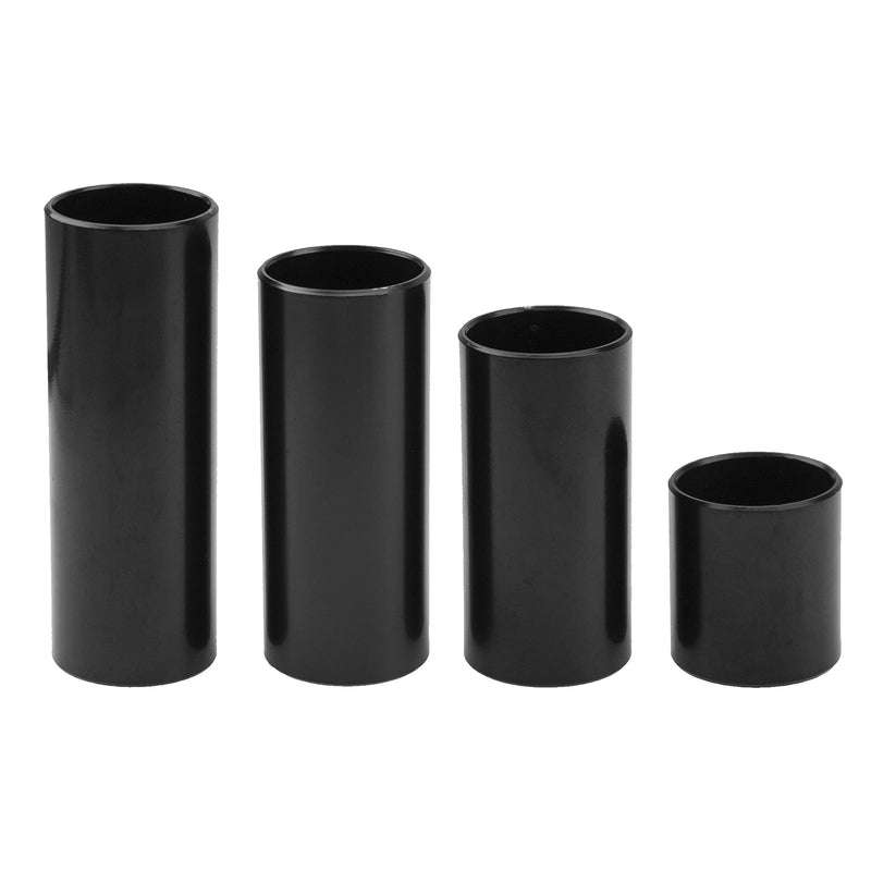 4Pcs Yootones Guitar Slides Kit 28mm/51mm/60mm/70mm Stainless Steel Slides Accessories Compatible with Electric Guitar (Black) Black