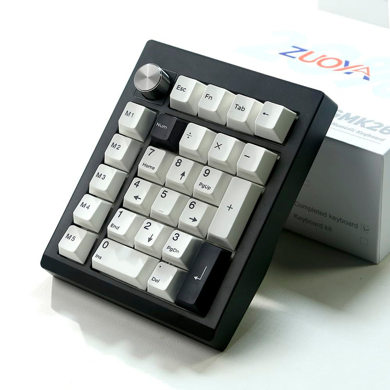 BOYI GMK26 Mechanical Numpad,VIA Programmable BT5.0/2.4GHz/Type-C Hot Swappable Gasket RGB Wireless Number Pad Mini Keyboard Rechargeable Numeric Keypad with Knob(Black) Black