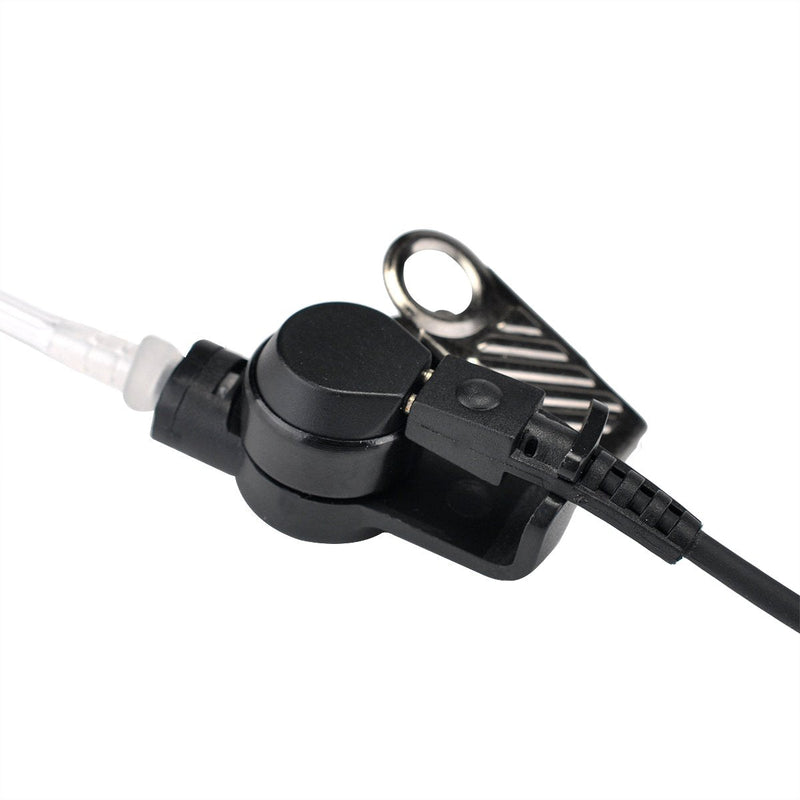 Covert Acoustic Tube Walkie Talkie Earpiece Surveillance Headset with Mic Compatible with 2 Pin Kenwood Two Way Radio 1 pack