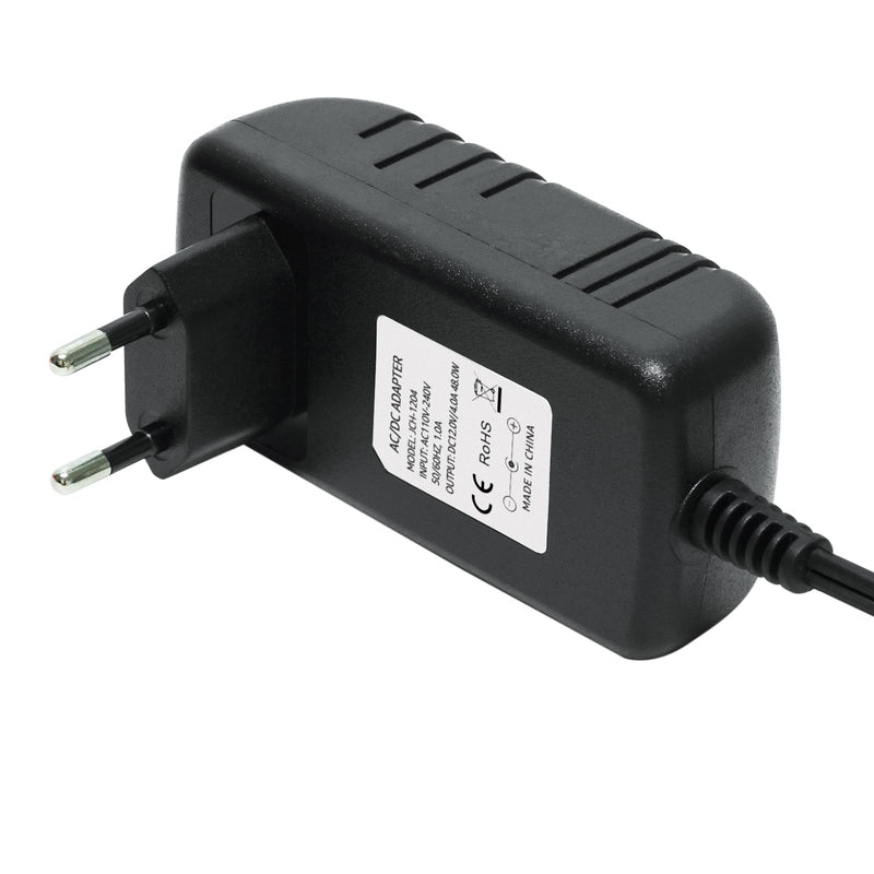 Tesfish 12V 4A Power Supply Transformer 48W Adapter with Socket DC Plug 5.5 x 2.1/2.5 mm for CCTV, Camera, Router, LED Strip Light