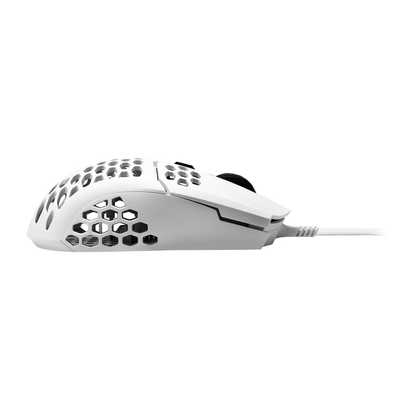 Cooler Master MM710 53G Matte White Gaming Mouse with Lightweight Honeycomb Shell, Ultralight Ultraweave Cable, Pixart 3389 16000 DPI Optical Sensor
