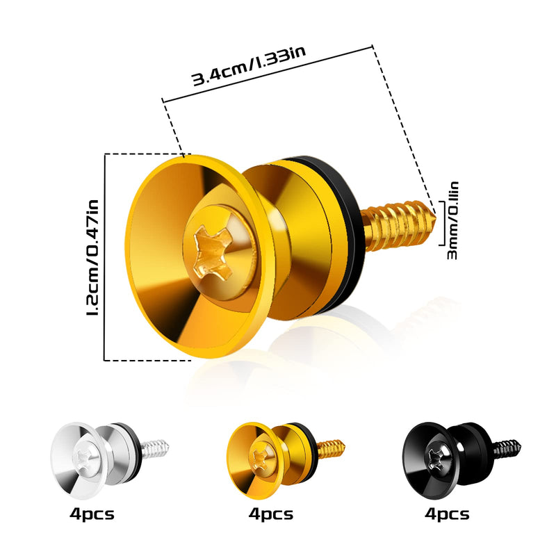 12 Pcs Guitar Strap Button Lock Pins,Strong Metal Guitar Strap End Pins with Screws and Rubber Blocks Anti-slipping Guitar Strap Lock Parts Accessories for Acoustic Guitar Electric Guitar Bass Ukulele