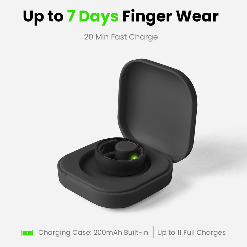 MounTova-T3-Ring, 2026 Ceramic Smart Ring for Men & Women, Sleep Activity Tracker, Heart Rate Stress & Mood Monitor, Gesture Control, IP68 Waterproof, No Subscription, iOS & Android (Black, Size 9)