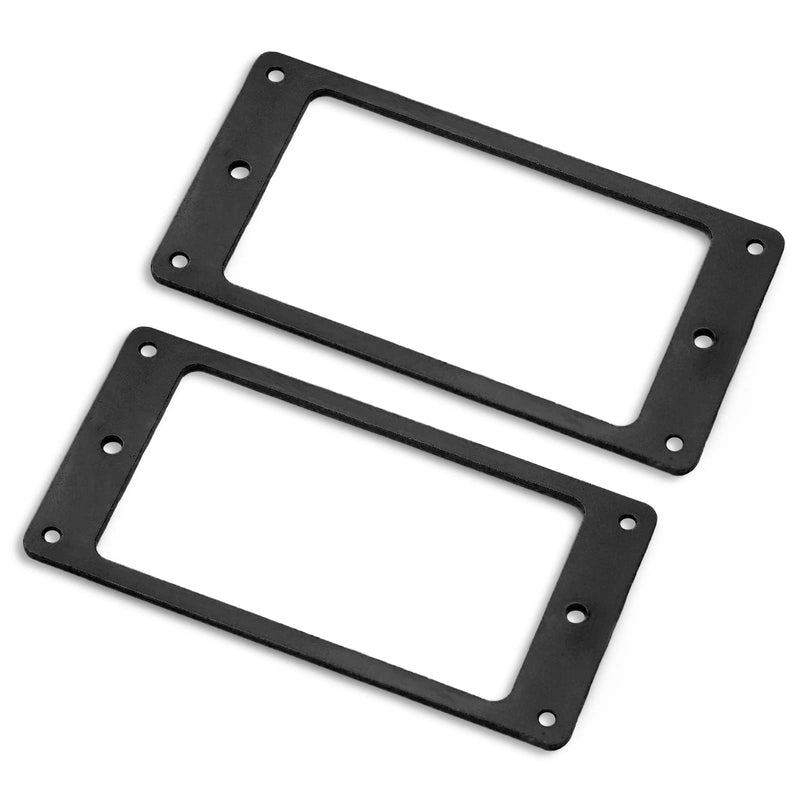 2PCS Metal Iron Flat Humbucker Pickup Ring for Electric Guitar Replacement (Black) Black