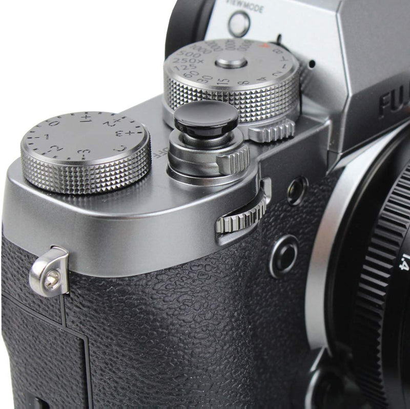Foto&Tech Soft Shutter Release Button Compatible with Fuji Fujifilm X-T5 X-T4 X-T3 X-T30 X-T30 II X-T20 X-PRO3 X100V X100F X-E4 X-E3 RX1R II RX10 IV III Leica M9 Nikon Df F3 (3 Pieces, Black) 3PC