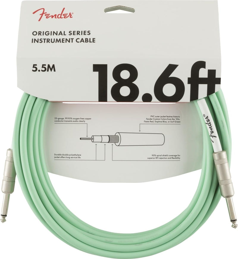Fender Original Series Instrument Cable, Guitar Cable, Guitar Accessories, Straight/Straight, Surf Green, 18.6ft