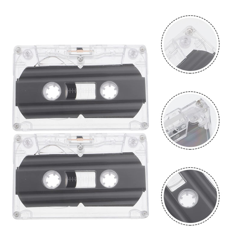 ARTIBETTER 2pcs Audio Cassette Tapes Dictating Blank Microcassette Tapes 30 Min Recording Time Per Tape Replacement Cassette Tapes