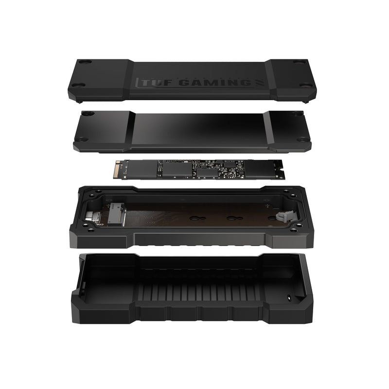 ASUS TUF Gaming A2, USB-C 3.2 Gen 2x2 SSD Enclosure, Dual M.2 NVMe PCIe and SATA, MIL-STD-810H Drop Resistance, IP68 Water and dust Resistance, Aluminum Alloy Chassis, 1 Year Warranty Enclosure only TUF A2|up to 20Gbps