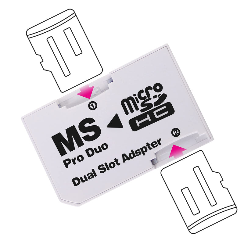 Cuziss Dual Slot MicroSD Micro SDHC Adapter Duo Pro Memory Stick Adapter for PSP Sony