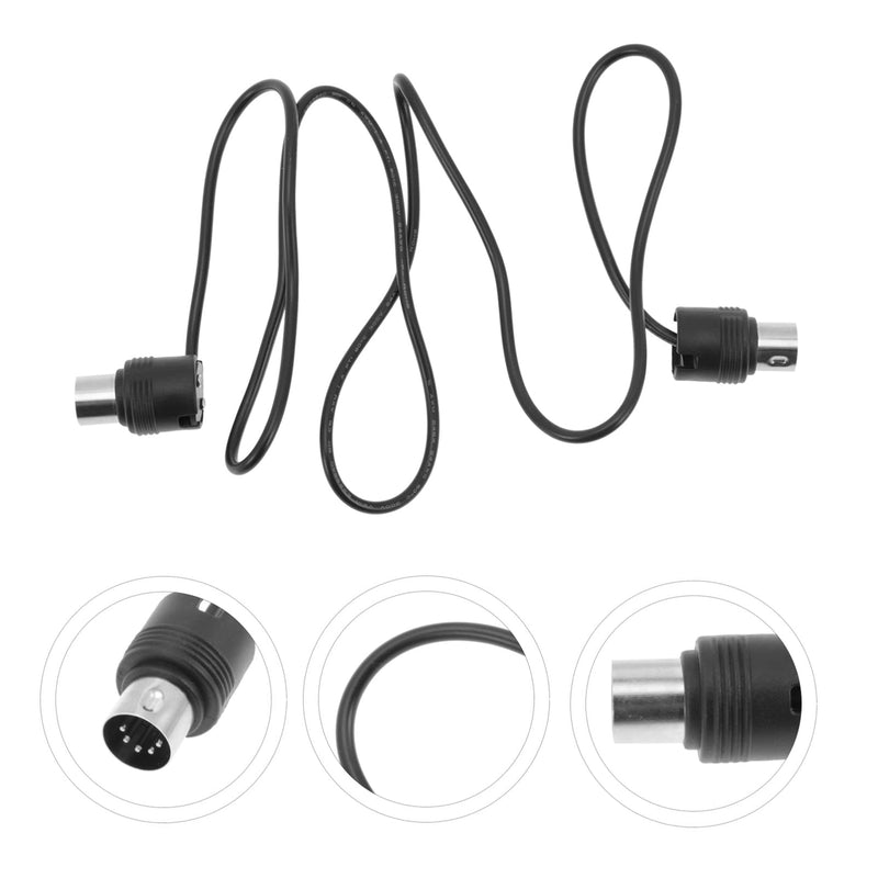 Mikinona Sound Card Transmission Accessories Professional Instrument Cable midi Cable Adapter Instrument MIDI Cables 3ft 5 pin din midi Cable Right Angle bass Cable Accessories Plastic 100x3.2cm Black