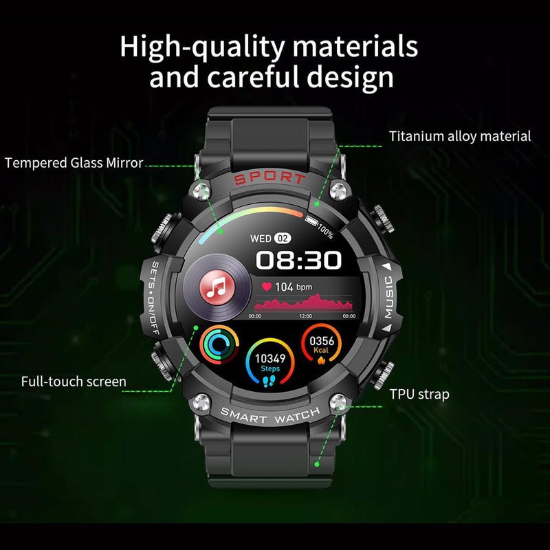 Smart Watch with Earbuds, for iOS Android Phone,3 in 1 Round Fitness Tracker, 1.52 Inch Full Touch Screen, Answer/Make Calls, for Men and Women, Sleep Monitor, Motion Long Standby, Music Player