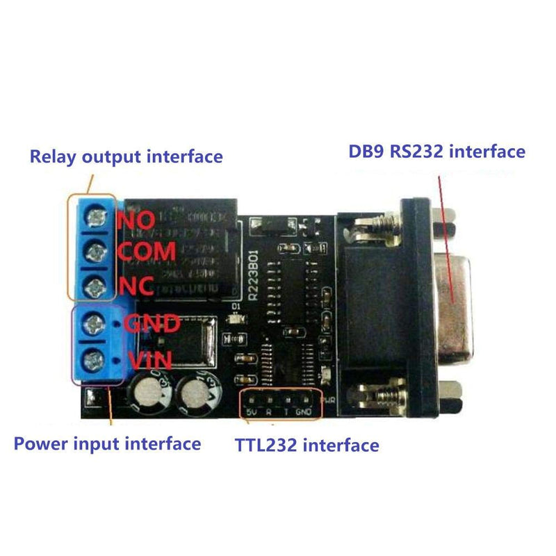 DC 12V 1 Channel RS232 Delay Relay Module, RS232 Delay Relay Module 1 Channel Serial Port UART Multifunctional DC12V R223B01