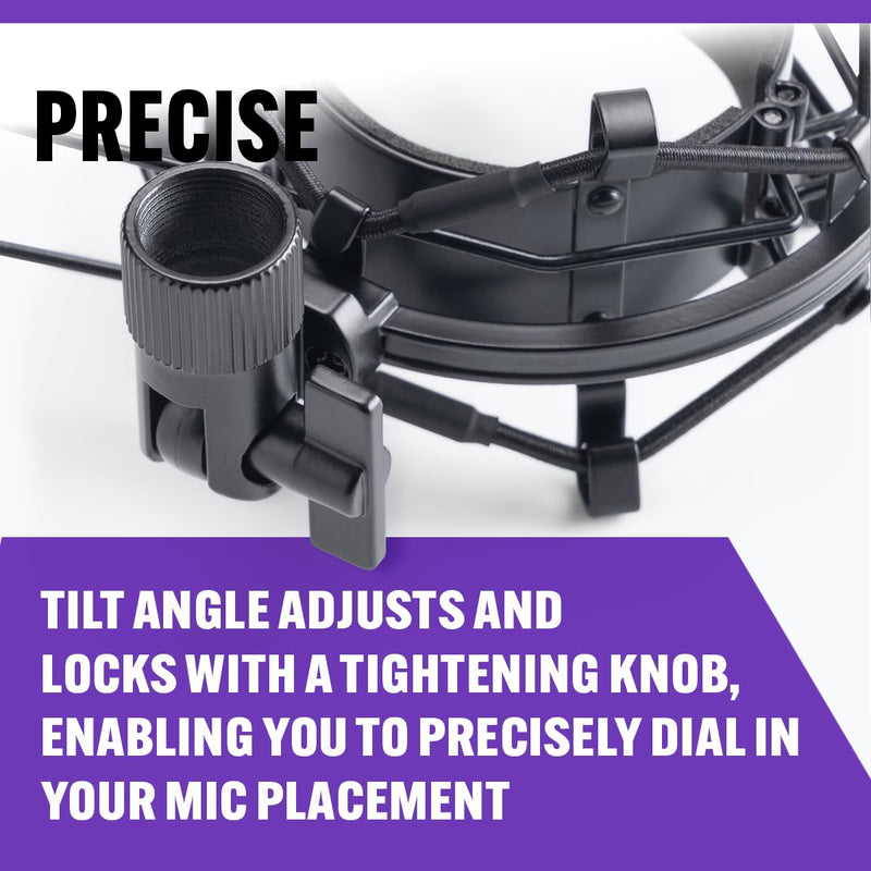 On-Stage MY430 Shock Mount for Studio Mics (55–60 mm) (Elastic Suspension Mount for Large-Diaphragm Condenser Microphones, Adjustable, Vibration Isolation, Steel Adapter, 5/8"-27 Threading, Black)