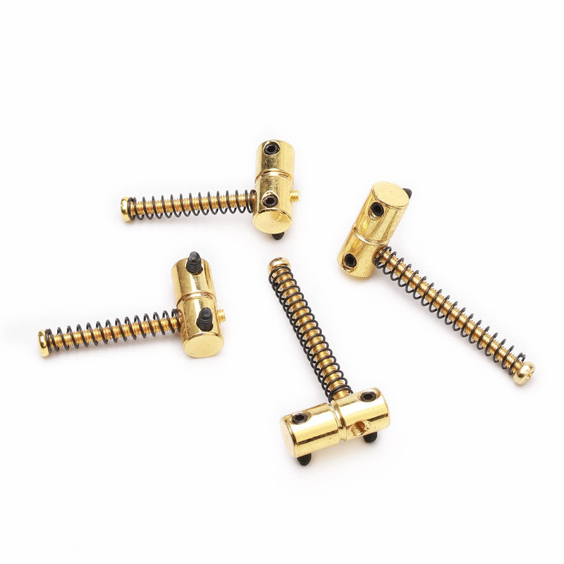Zinc Alloy Bass Bridge Saddles for 4 String PB Precision Bass JB Jazz Bass Guitar Vintage Electric Guitar Replacement(4 Pack, Golden)