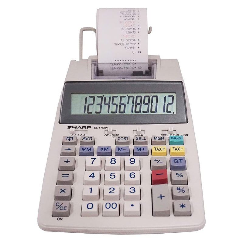 Sharp SH-EL1750V Printing Calculator, Black/Red