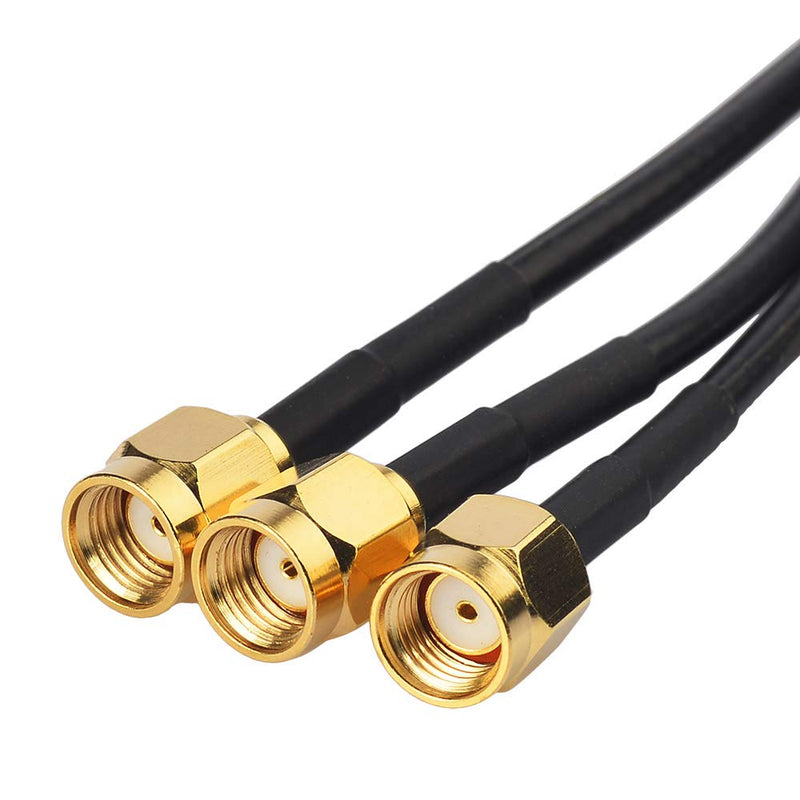 Eightwood 2.4GHz 5GHz Dual Band WiFi Antenna with 3 RP-SMA Male Connector | Magnetic Base, 6.5ft Cable, for PC Desktop Motherboard, PCIe WiFi Card, Wireless Router