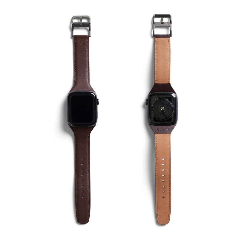 Bellroy Classic Watch Strap, Compatible with Apple Watch 38-42mm - Ganache | Leather watch band compatible with Apple Watch 38-42mm, made for work or casual wear Ganache (Small)