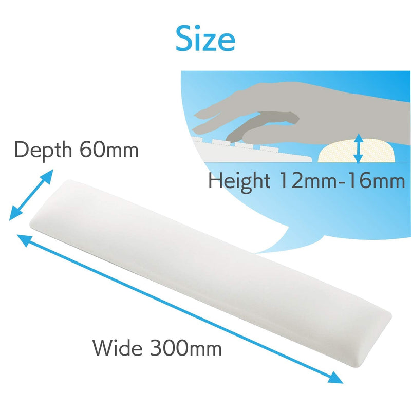 ELECOM Wrist Rest FITTIO Long Type/Fatigue Reduction/Ergonomic Design/Comfortable/Memory Foam/Anti Skid White MOH-FTPWH