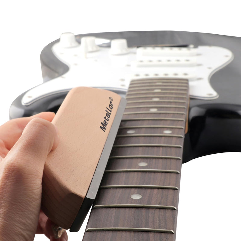 Metallor Guitar Fret Leveling File Wood Guitar Fingerboard Leveling Flat File for Fret Dressing Fret Sanding with Wood Handle Guitar Luthier Tools Repair Tools.