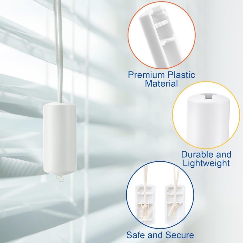 [AUSTRALIA] - Pangda 10 Pcs Breakaway Cord Condensers Anti Strangulation Design Window Blinds Pull Cord Safety Proof Compatible with All Horizontal Blinds for Households with Small Pets (White) White 