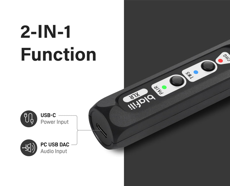 XLR Portable Bluetooth v5.1 Music Receiver, aptX HD aptX Low Latency AAC SBC TWS, Rechargeable Battery 10hrs Long Playtime, USB-C DAC for Mixing Console Desk, Audio Mixer, PA DJ System