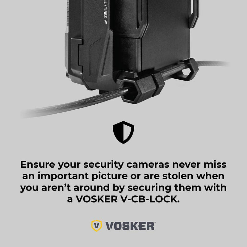 [AUSTRALIA] - Vosker 2 Keys Cable Lock for security cameras | 6 Feet Long Flexible Braided Steel | Universal locking cable and Flexible lock cable (Protection Box Support) 