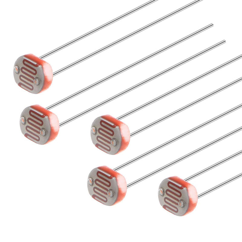 Comforty 20pcs 5mm Ohm Photoresistor LDR Resistor 5528 GL5528 Light Dependent Photoconductor 30pcs Photo Light Sensitive