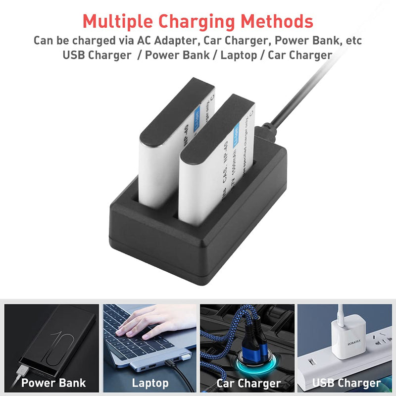 [AUSTRALIA] - NP-40 Battery Pack, 1500mAh Rechargeable Battery(3-Pack) with USB Dual Charger for Video Camera Camcorders Compatible with Casio NP-40 (Not for Fujifilm NP40) 