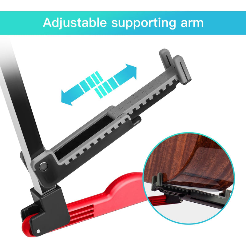 GUITTO Guitar Stand Floor Universal Folding Tripod Guitar Stands for Acoustic Electric Guitars Bass Accessories Banjo Stand GGS-03 Red