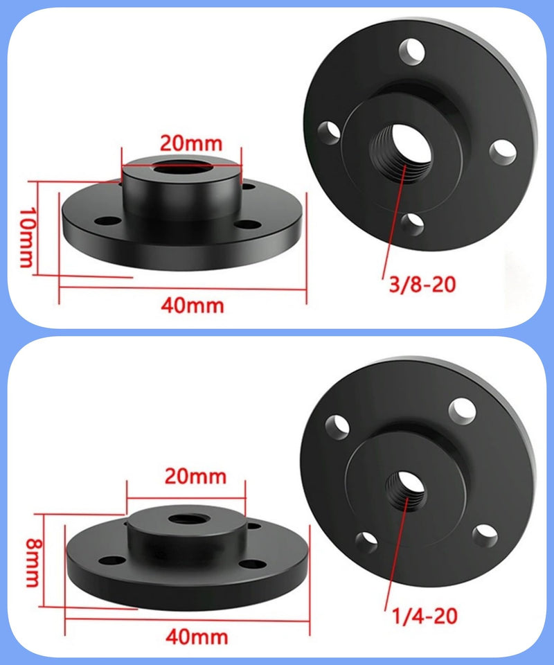 2PCS Camera Adapter Mount Multifunction Desktop Microphone Flange Mount Male 1/4-20 and 3/8-16 and 5/8-27 Inch Female Mic Monitor Mount