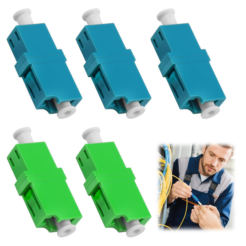 Pack of 5 Fibre Optic Adapter Set LC/APC to LC/UPC, Singlemode Fibre Optic Coupling for Network Connections, FTTH, Fibre Optic Cable Extension, Durable and Compatible