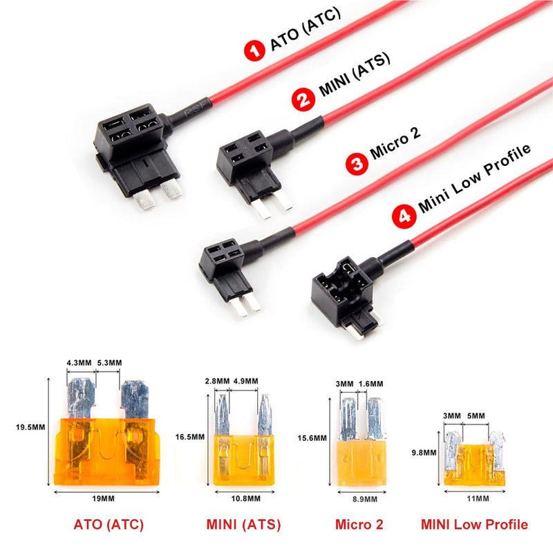 VIOFO HK4 Hardwire Kit with 8pcs Full Set Circuit Fuse Tap, Type-C Port, for A119MINI /A119MINI 2 /A229 Duo&Plus&PRO /T130 /WM1 /A139 /A139Pro Dash Cam HK4+8PCS Full Set Fuse