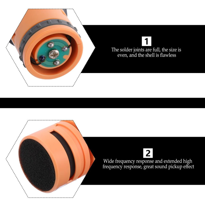 Vaguelly Mic Supplies 2pcs Dynamic Microphone DIY Microphone Accessory Microphone Capsule Noise canceling Microphone for Mic Cardioid Mic Mic Core Hand Microphone abs Noise Reduction 3.1X5.7CMx2pcs Orangex2pcs