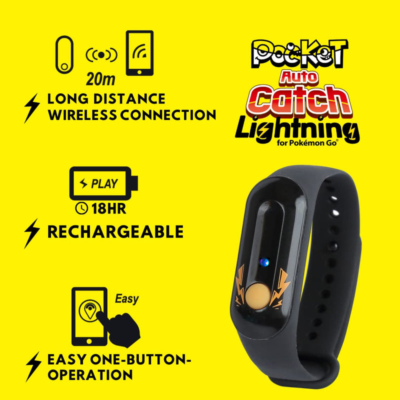 Brook Pocket Auto Catch Lightning - Simple and Easy to Use by Lightning LED Lights, Auto Spin and Catching Pocket Monsters, Collecting Items, Wristband Bracelet Accessory