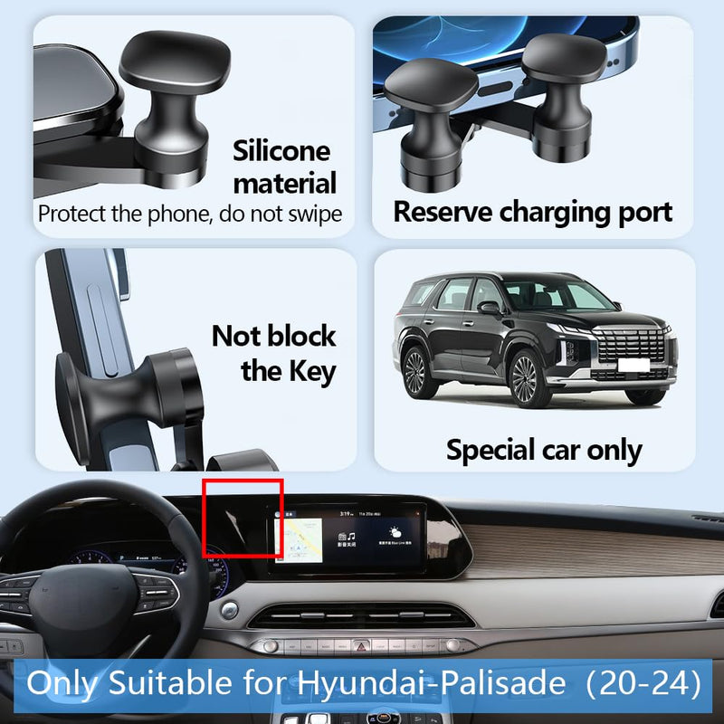 Car Phone Holder Mount for Hyundai Palisade 2020 2021 2022 2023 2024 2025 Auto Accessories Interior Decoration Mobile Cell Smartphone Bracket