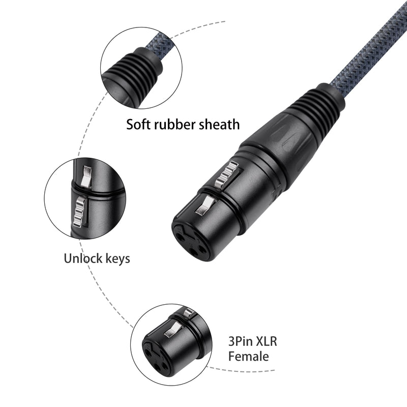 Devinal Right Angle XLR Cable, Adjustable-Angle Male to Straight Female Microphone Cable Cord, 90 Degree XLR Adapter for Sound Devices Mixer Recorder, 1 FT, 2 Pack Angle Male 1FT