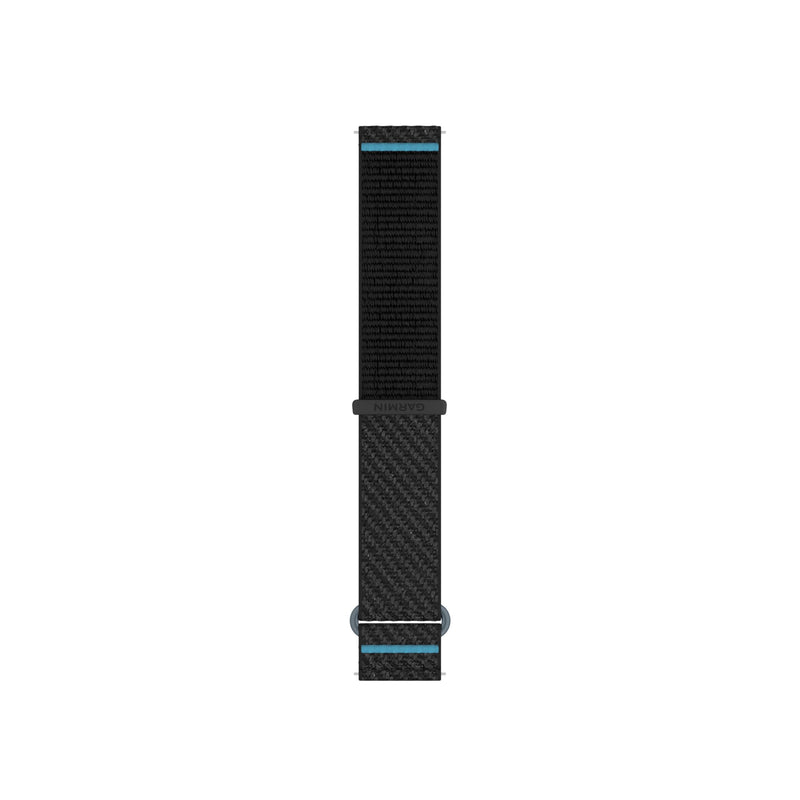 Garmin Quick Release Bracelet 20 mm Textile Black/Azure | Original accessory suitable for Forerunner, venu, vívoactive