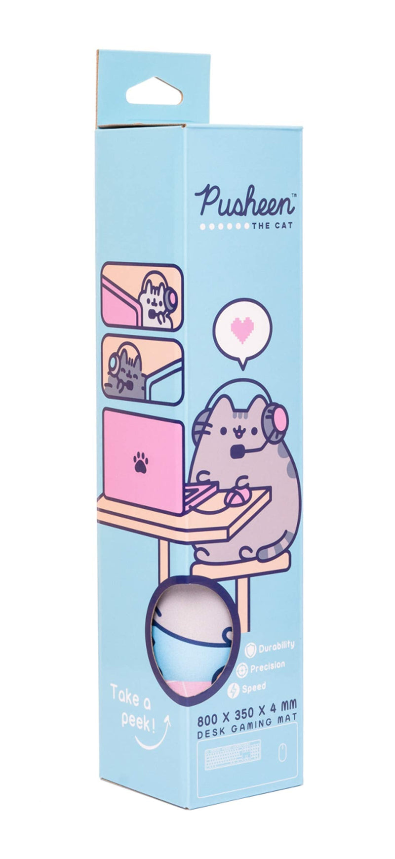 Official Pusheen Rose Collection XXL Mouse Mat - Desk Pad - 31.5" x 13.78" Non-Slip Rubber Base Mouse Pad, Gaming Mouse Pad, Keyboard Mouse Mat, Waterproof Mouse Mat