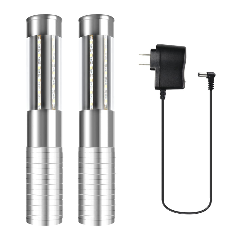 Strobe Baton Light,Stage Handheld Light,Champagne Bottle Sparklers, Reusable Indoor Concert LED Lights - for Bar Club Birthday Weddings Parties (Silver 2 PC) Sliver 2 PC