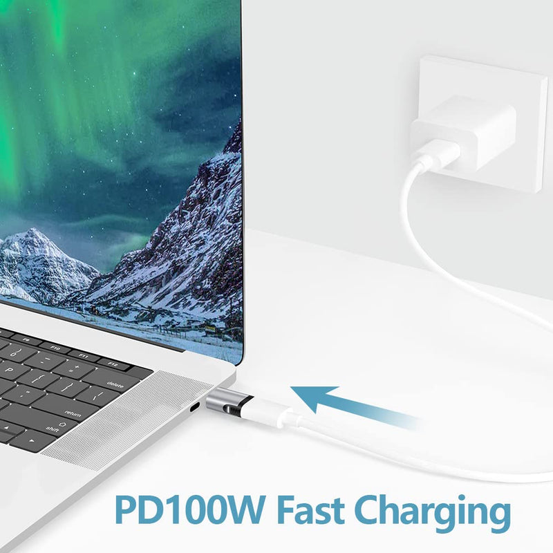Magnetic USB C Adapter 24 Pin Mini Magnetic USB C Adapter Straight Male to Female Connector 100W PD Fast Charge 20Gbs Data Transfer USB3.1